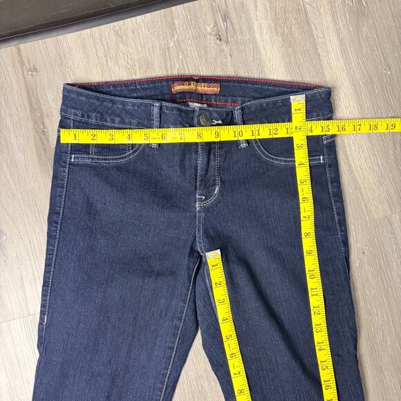 2 BW/U Dark Wash Skinny Jeans Contrast Stitch Stretch Low Rise Size 9 - Picture 10 of 11